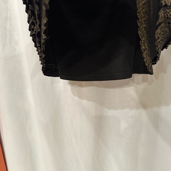 Be Seduced Black and Gold Ruffled Mini Dress - Picture 6 of 6